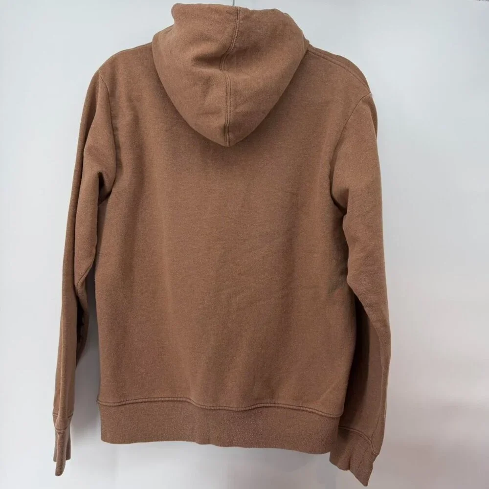 The North Face Men’s Hoodie Heather Brown Yellow Logo Size M